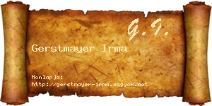 Gerstmayer Irma névjegykártya